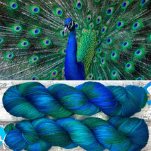 Load image into Gallery viewer, Peacock, merino nylon sock yarn