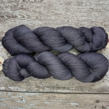 Load image into Gallery viewer, Charcoal, indie dyed merino nylon sock yarn