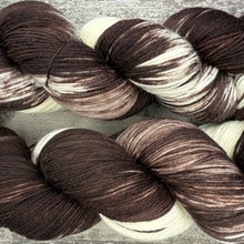 Load image into Gallery viewer, SALE Munchkin Cat (Brown/White), merino nylon sock yarn