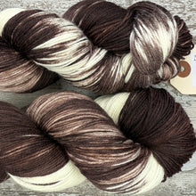 Load image into Gallery viewer, SALE Munchkin Cat (Brown/White), merino nylon sock yarn