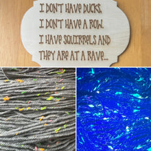 Load image into Gallery viewer, Grey Squirrels at a Rave Donegal, merino fingering yarn
