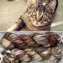 Load image into Gallery viewer, Brown Tabby Cat, merino nylon sock yarn