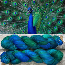 Load image into Gallery viewer, Peacock, merino nylon sock yarn