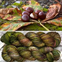 Load image into Gallery viewer, Speckled Horse Chestnut, merino nylon sock yarn