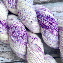 Load image into Gallery viewer, Crocuses in the Snow, merino nylon sock yarn