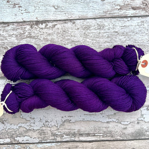 Royal Purple, merino nylon sock yarn