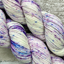 Load image into Gallery viewer, Crocuses in the Snow DK, merino nylon sock yarn