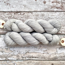 Load image into Gallery viewer, Silver Lining, light grey merino nylon sock yarn