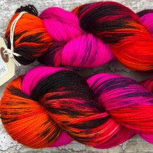Load image into Gallery viewer, My Life is Lava, UV reactive merino nylon sock yarn