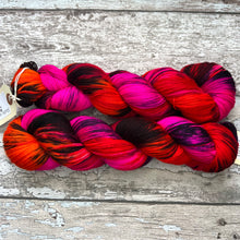 Load image into Gallery viewer, My Life is Lava, UV reactive merino nylon sock yarn