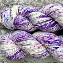 Load image into Gallery viewer, Crocuses in the Snow DK, merino nylon sock yarn
