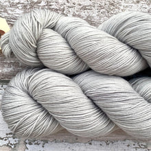 Load image into Gallery viewer, Silver Lining, light grey merino nylon sock yarn