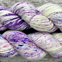 Load image into Gallery viewer, Crocuses in the Snow DK, merino nylon sock yarn