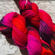 Load image into Gallery viewer, My Life is Lava, UV reactive merino nylon sock yarn