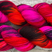 Load image into Gallery viewer, My Life is Lava, UV reactive merino nylon sock yarn