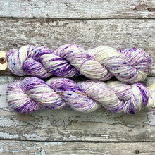 Load image into Gallery viewer, Crocuses in the Snow DK, merino nylon sock yarn