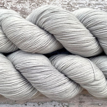 Load image into Gallery viewer, Silver Lining, light grey merino nylon sock yarn