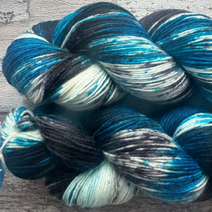 Blue Footed Booby, merino nylon sock yarn
