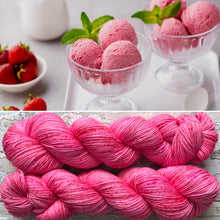 Load image into Gallery viewer, Strawberry Ice Cream, merino nylon sock yarn