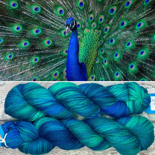 Peacock DK, merino nylon yarn