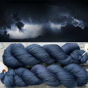 Thunder, grey merino nylon sock yarn