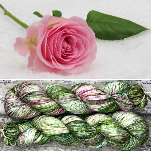 A Winter Rose, merino nylon sock yarn
