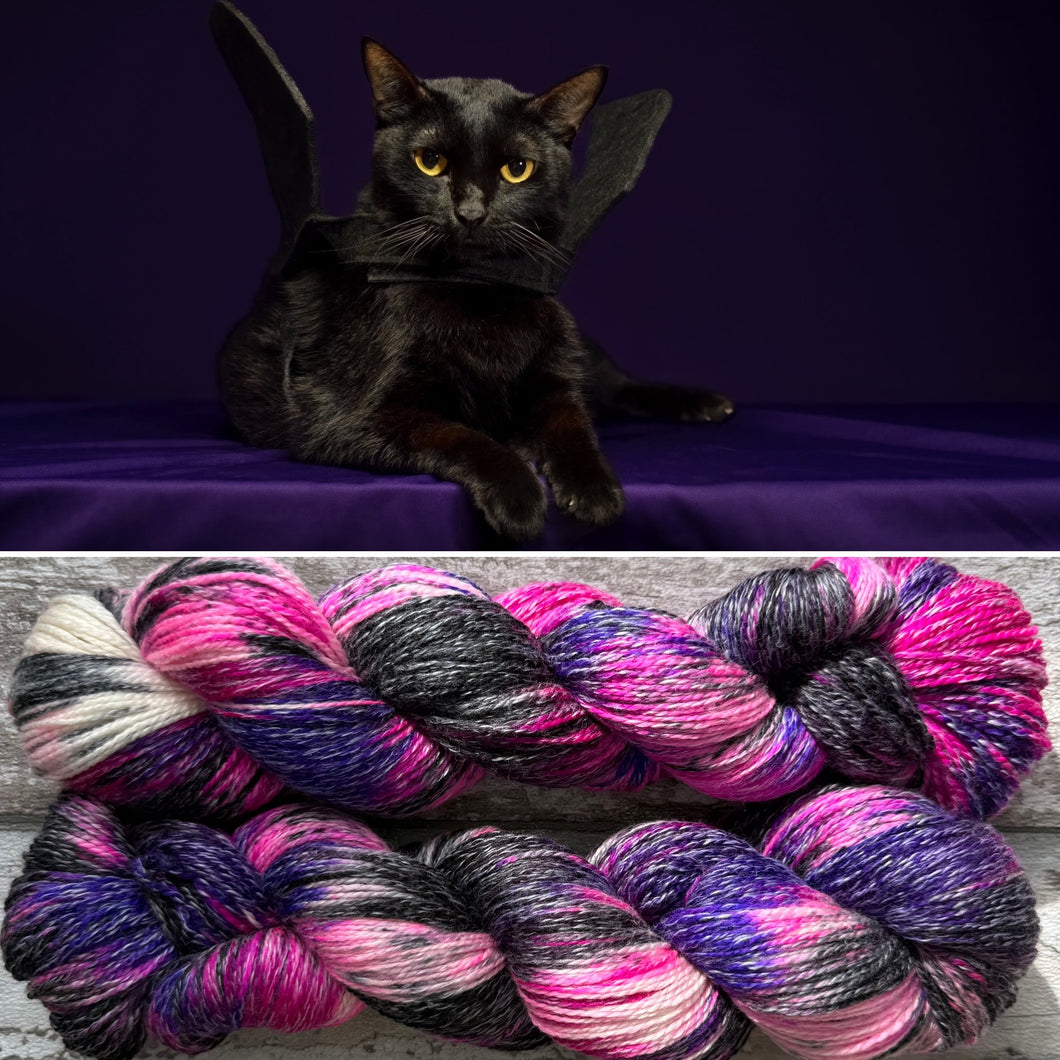 Childless Cat Lady, merino cotton sock yarn