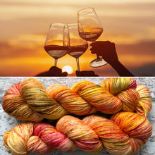 Load image into Gallery viewer, Sunset with Friends, merino nylon sock yarn