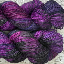 Load image into Gallery viewer, Black Tulip Sparkle, merino nylon sock yarn