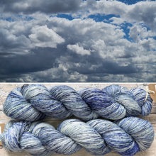 Load image into Gallery viewer, Cooling Clouds, merino nylon sock yarn