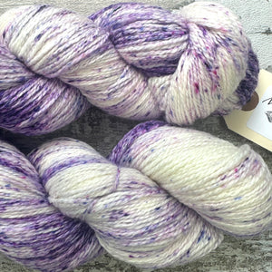 Crocuses in the Snow, merino pima cotton 4ply yarn