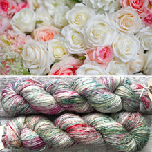 Load image into Gallery viewer, White Roses, merino nylon sock yarn