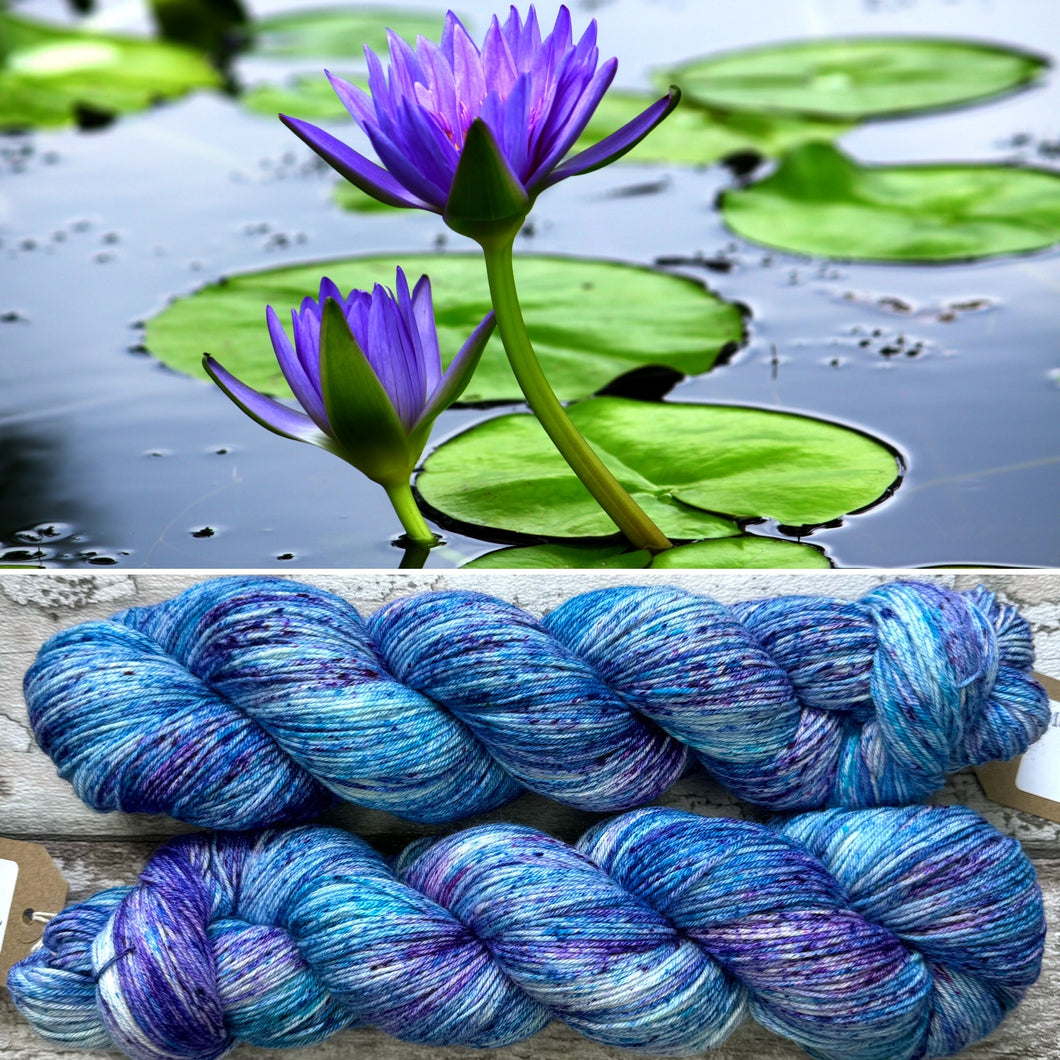 Waterlilies, merino nylon sock yarn