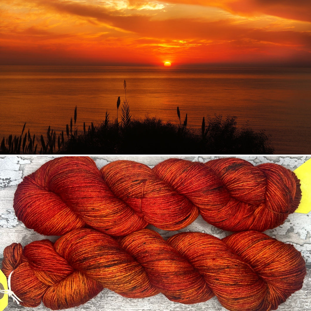 Sunset, merino nylon sock yarn