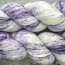 Load image into Gallery viewer, Crocuses in the Snow, merino bamboo sock yarn