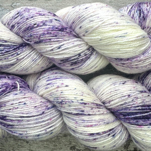 Crocuses in the Snow, merino bamboo sock yarn