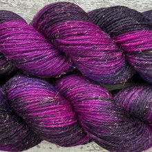 Load image into Gallery viewer, Black Tulip Mermaid Sparkle DK, merino nylon yarn