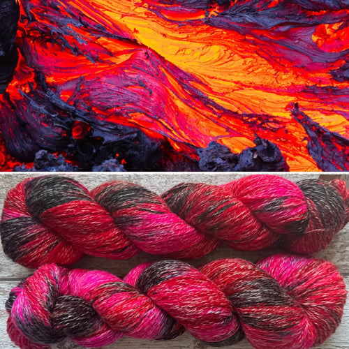 My Life is Lava, merino pima cotton 4ply yarn