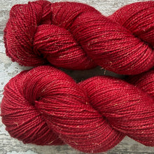 Load image into Gallery viewer, Ruby Sparkle, merino nylon sock yarn