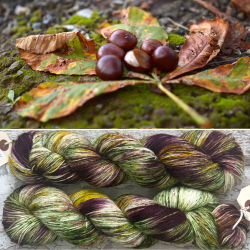 Horse Chestnut, merino nylon sock yarn