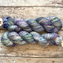 Load image into Gallery viewer, View of the Campsies DK, merino mermaid sparkle yarn