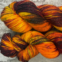 Load image into Gallery viewer, Inner Fire, merino mermaid sparkle sock yarn
