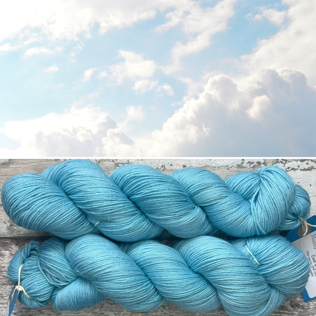 Cool Sky, merino nylon sock yarn