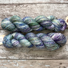 Load image into Gallery viewer, View of the Campsies, merino mermaid sparkle sock yarn