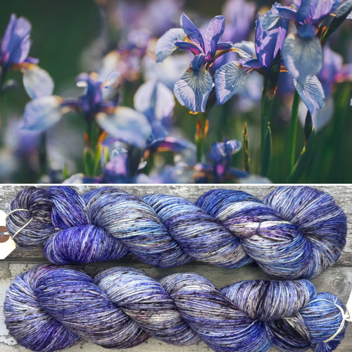 Siberian Iris, merino nylon sock yarn
