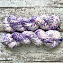 Load image into Gallery viewer, Crocuses in the Snow Mermaid Sparkle, merino nylon sock yarn
