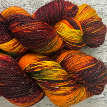 Load image into Gallery viewer, Inner Fire, merino mermaid sparkle sock yarn