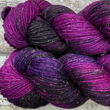 Load image into Gallery viewer, Black Tulip Mermaid Sparkle DK, merino nylon yarn
