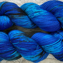 Load image into Gallery viewer, Blue Morpho Butterfly, merino nylon sock yarn