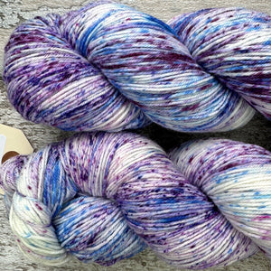 Speckled Iris, merino nylon sock yarn